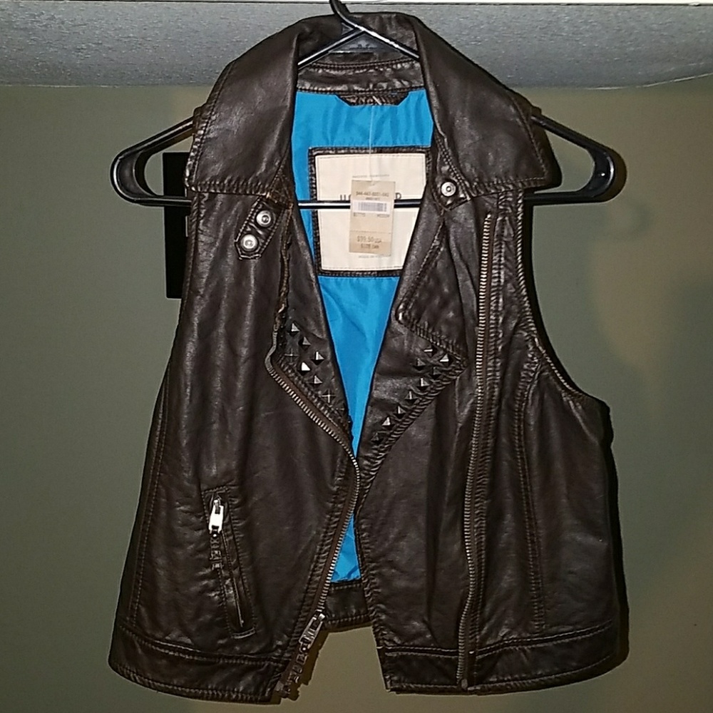 NWT Faux Brown Leather Vest